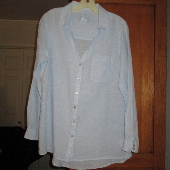 SIGRID OLSEN 100% Linen L/S B/F Blouse - Picture 6 of 7